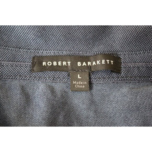 Robert Barakett Mens Large Blue Long Sleeve Button Down Shirt Pique Knit L - Picture 4 of 4
